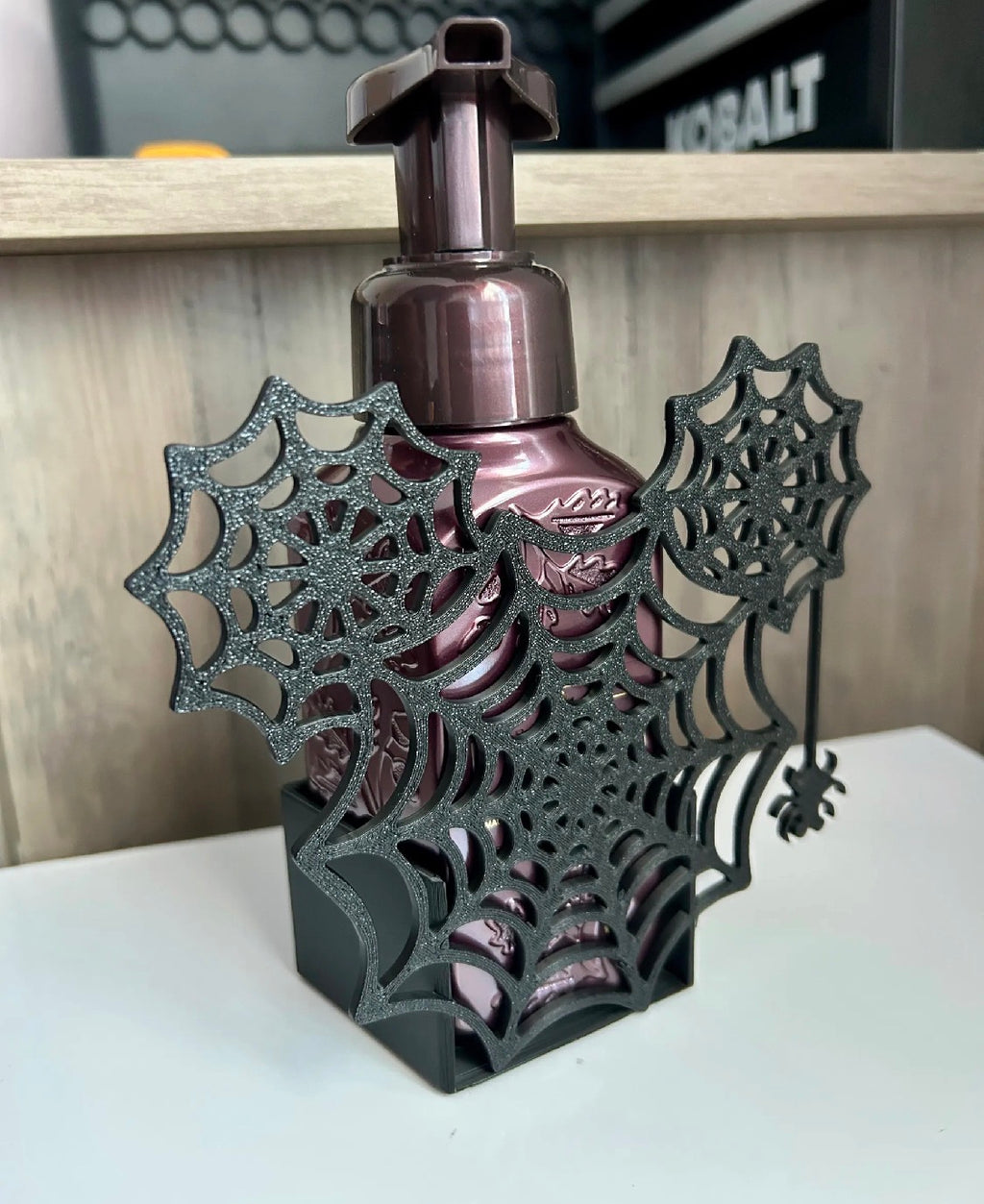 Spiderweb Soap Dispenser Holder | Halloween Bathroom Decor