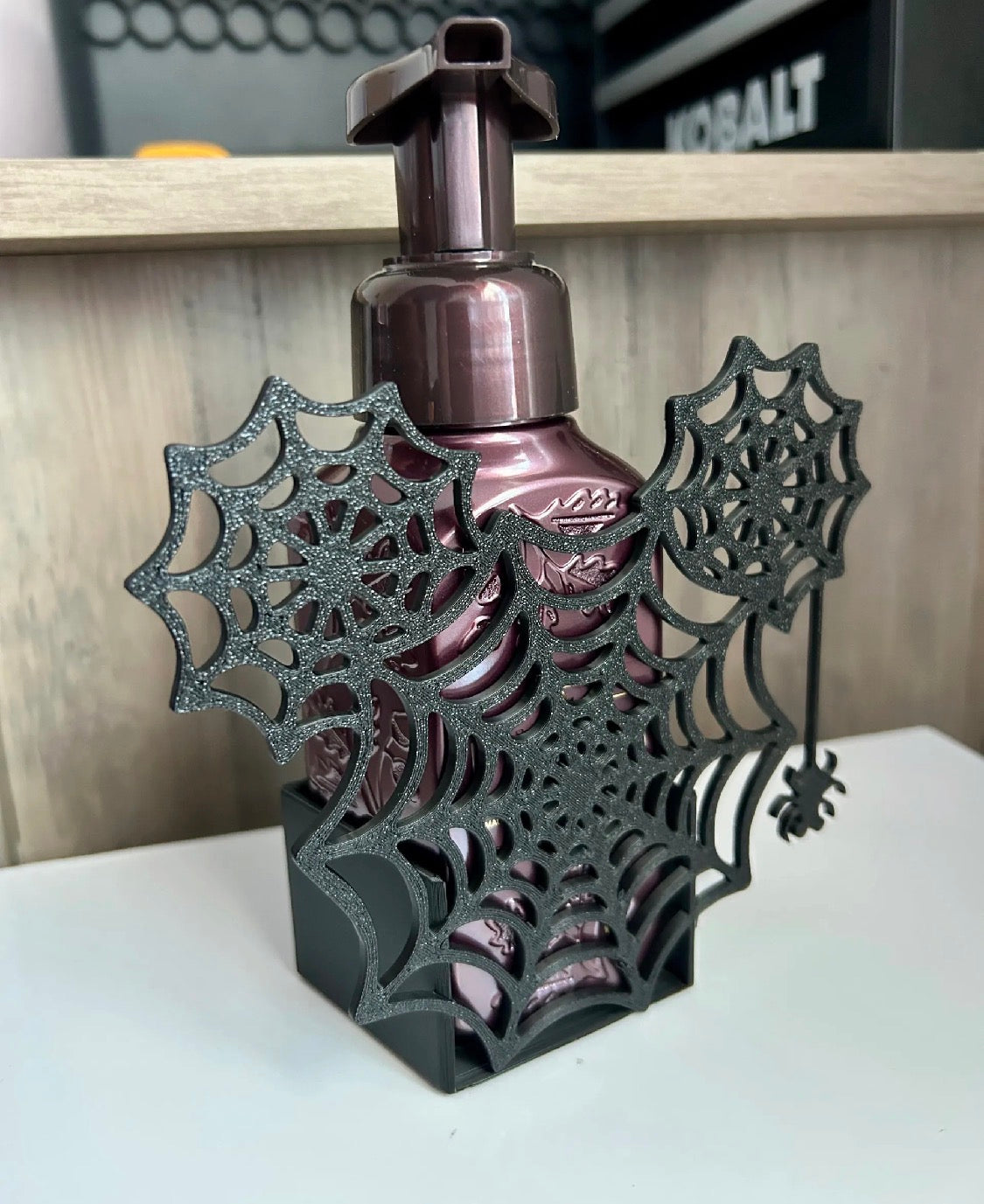 Spiderweb Soap Dispenser Holder | Halloween Bathroom Decor