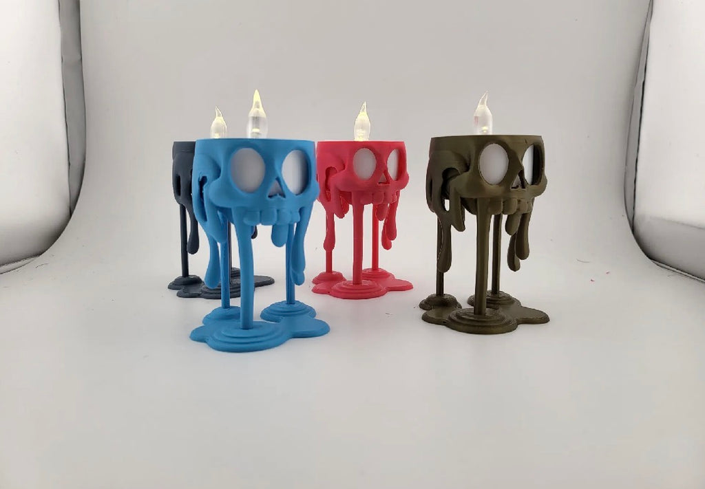 Melting Skull Tea Light Holder Set of 4 | Halloween Home Decor