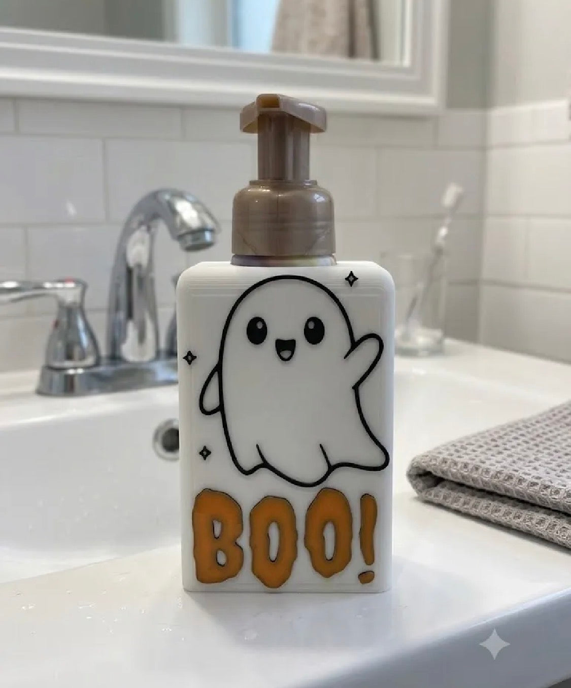 Boo Ghost Soap Dispenser Holder | Halloween Bathroom Decor
