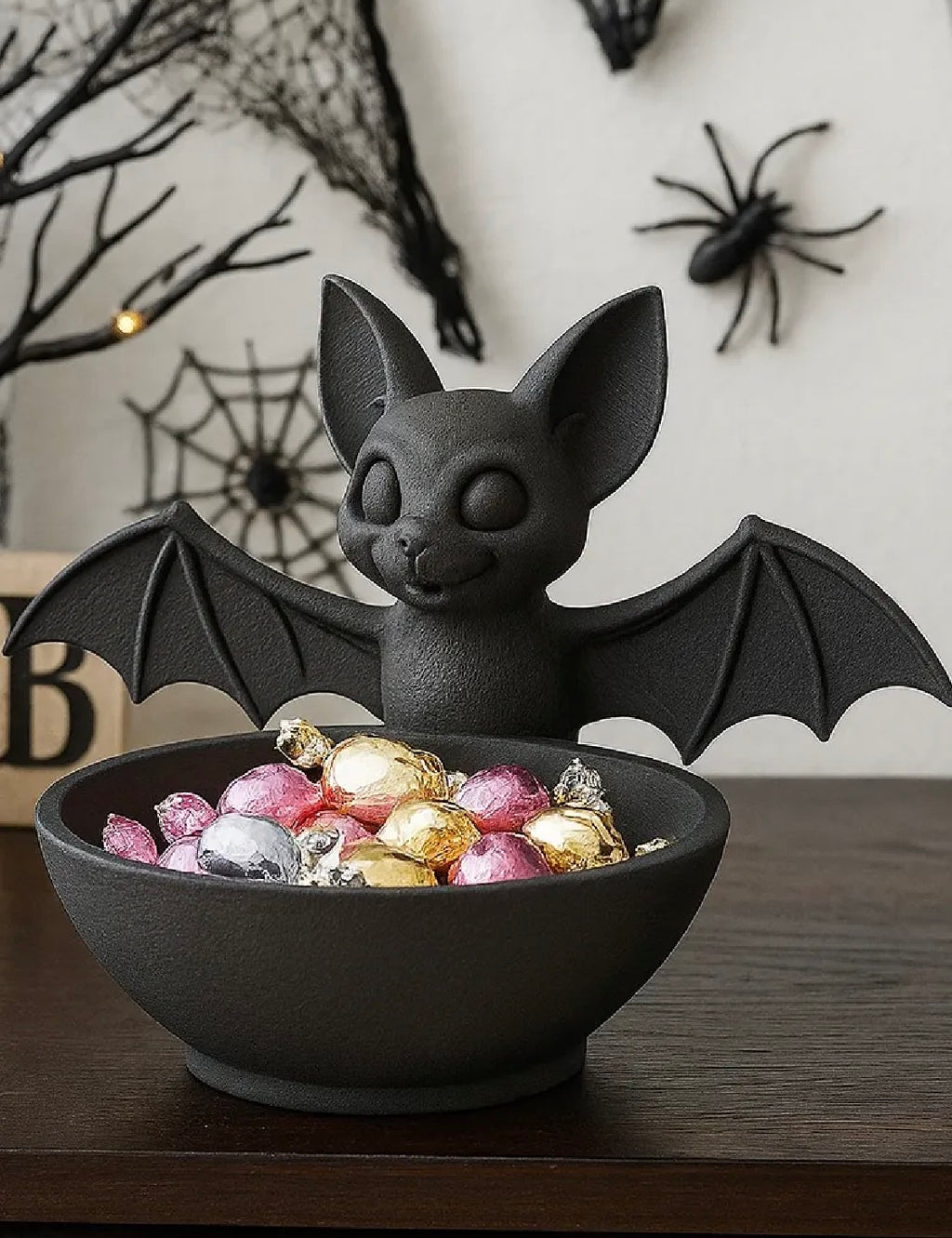 Bat Candy Bowl | Halloween Treat Dish & Desk Organizer