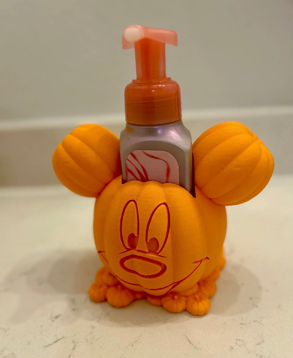 Pumpkin Mouse Soap Dispenser Holder | Halloween Bathroom Decor