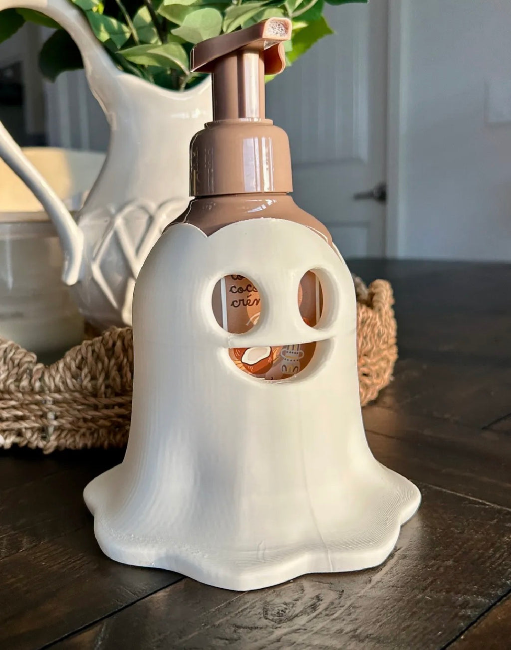 Ghost Soap Dispenser Holder | Halloween Bathroom Decor | With or Without Bow