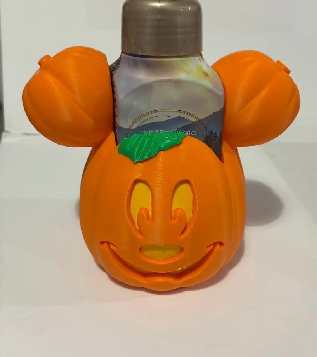 Mouse ear pumpkin soap dispenser holder front view