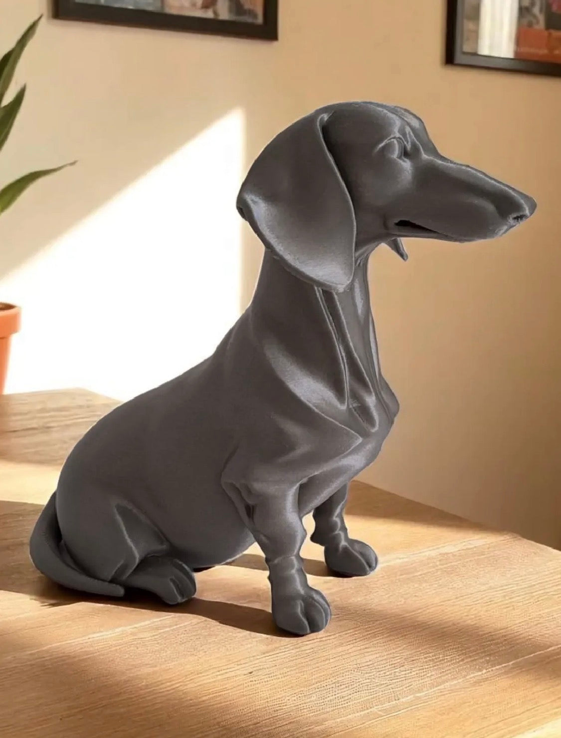 Dachshund dog figurine back view