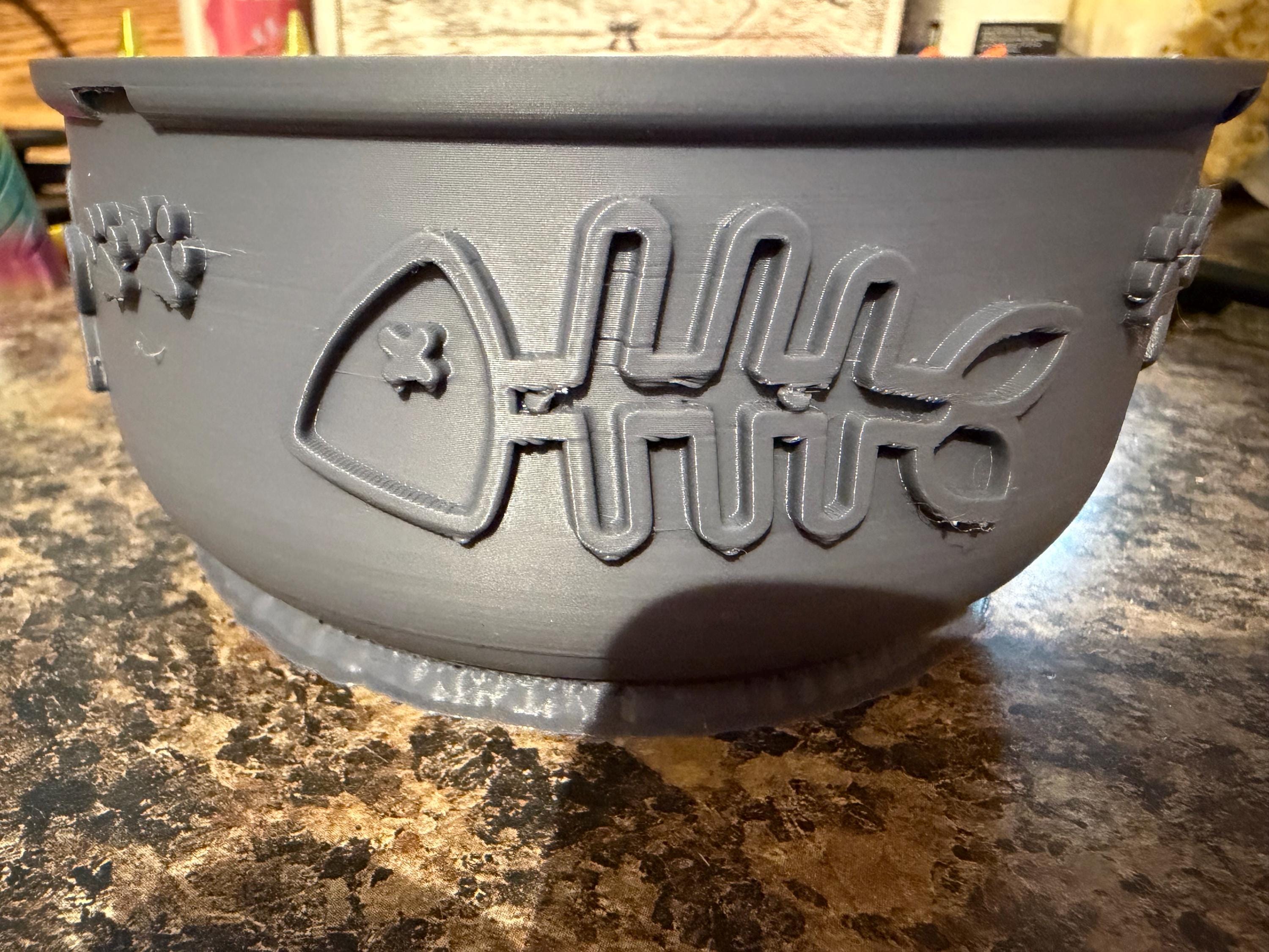 Fish Embossed Cat Bowl — 3D Printed Food or Water Bowl for Cats