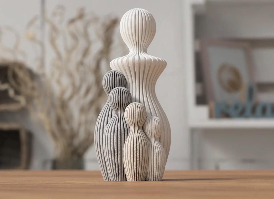 Mother’s Day figurine with 1-4 children.  Modern style