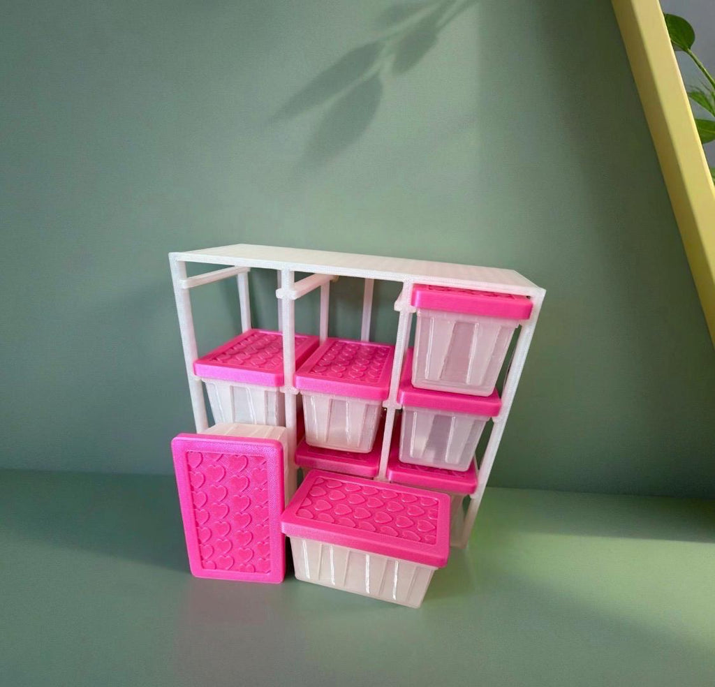 Teeny totes and rack, with removable totes. Perfect for craft tools or supplies.