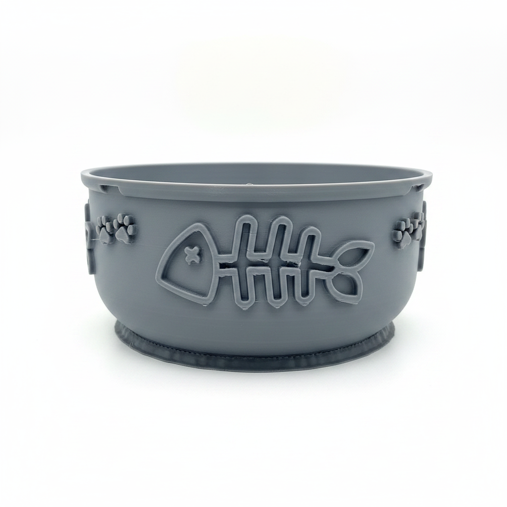 Cat bowl side view