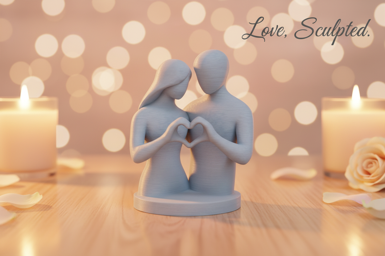 Couple Heart Sculpture Ad