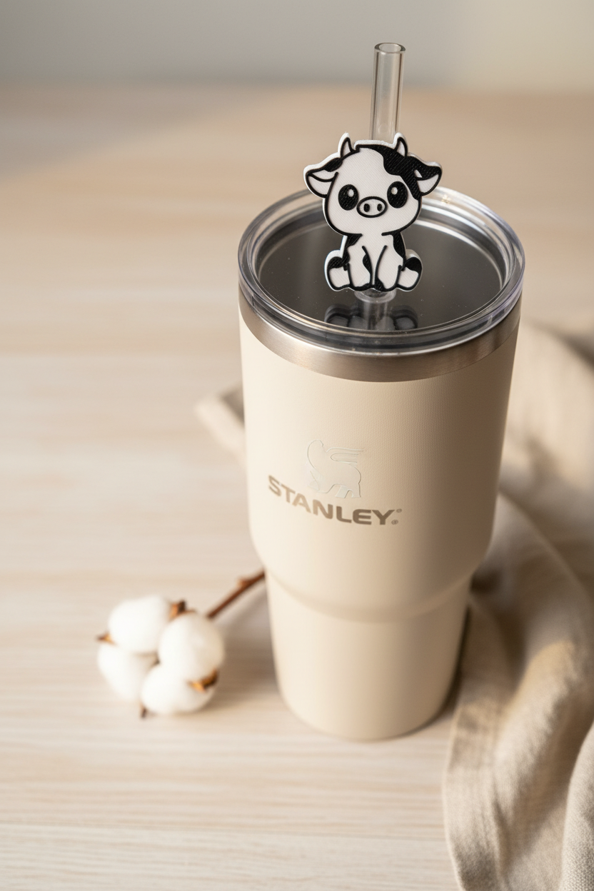 Cow Straw Topper