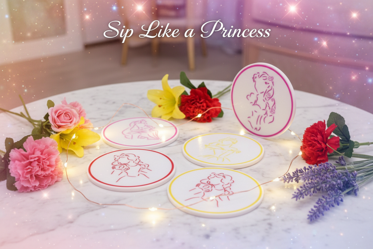 Disney Princess Line Art Coaster Set Ad