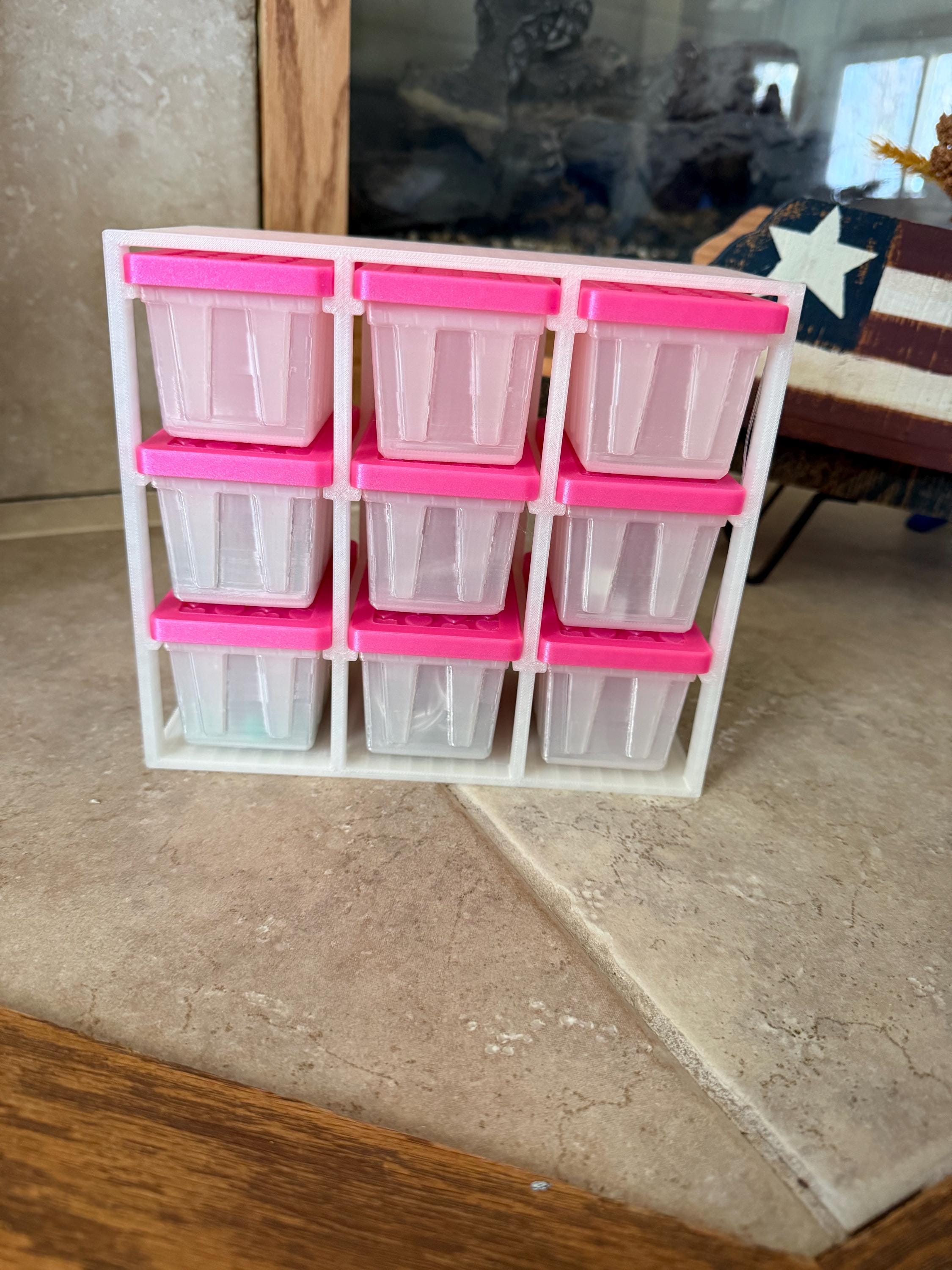 Teeny totes and rack, with removable totes. Perfect for craft tools or supplies.