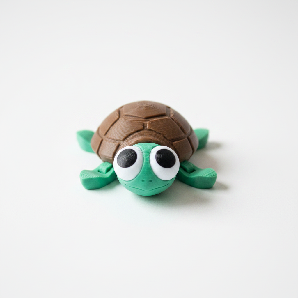 Single baby sea turtle figurine product photo on white background