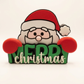 Santa “Merry Christmas” Layered Tabletop Sign