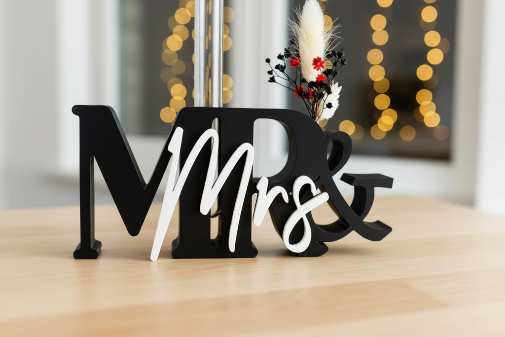 Mr and Mrs sign lifestyle wedding display