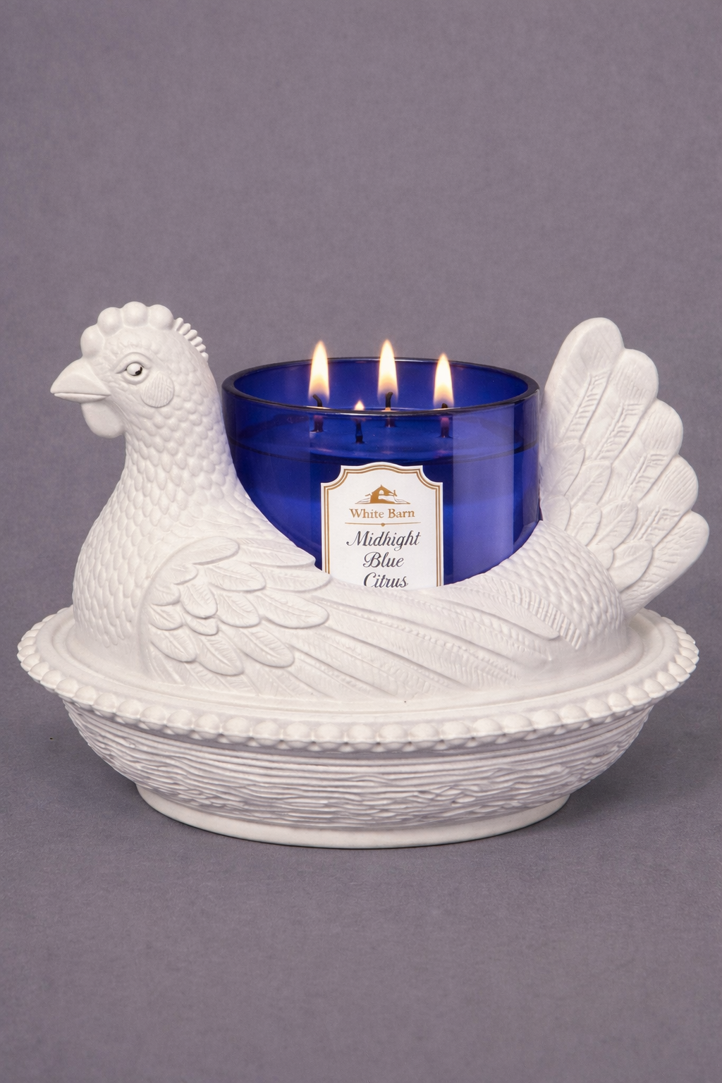Hen on Nest 3-Wick Candle Holder