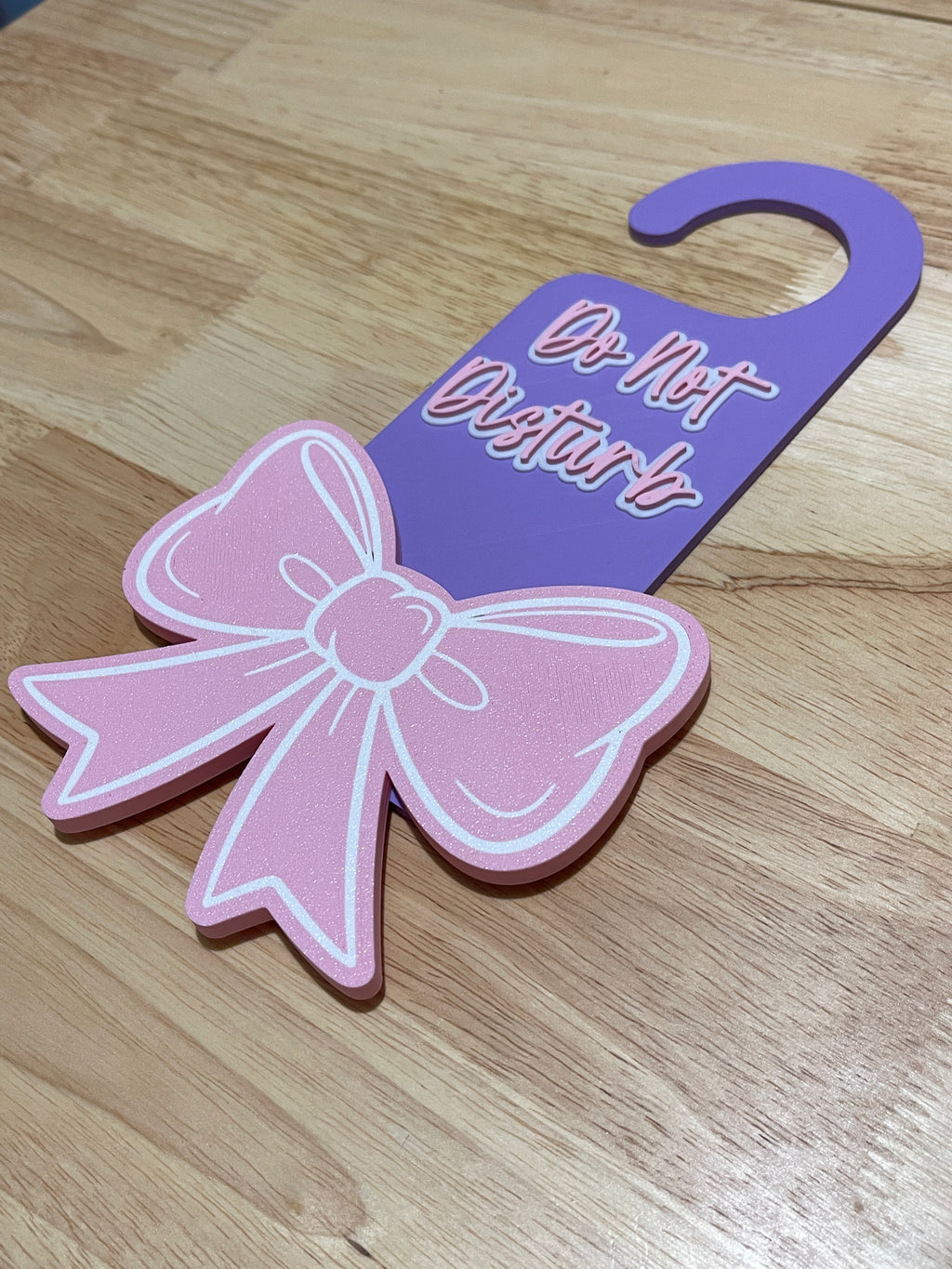 Do Not Disturb Bow Door Hanger — Girls Room Sign