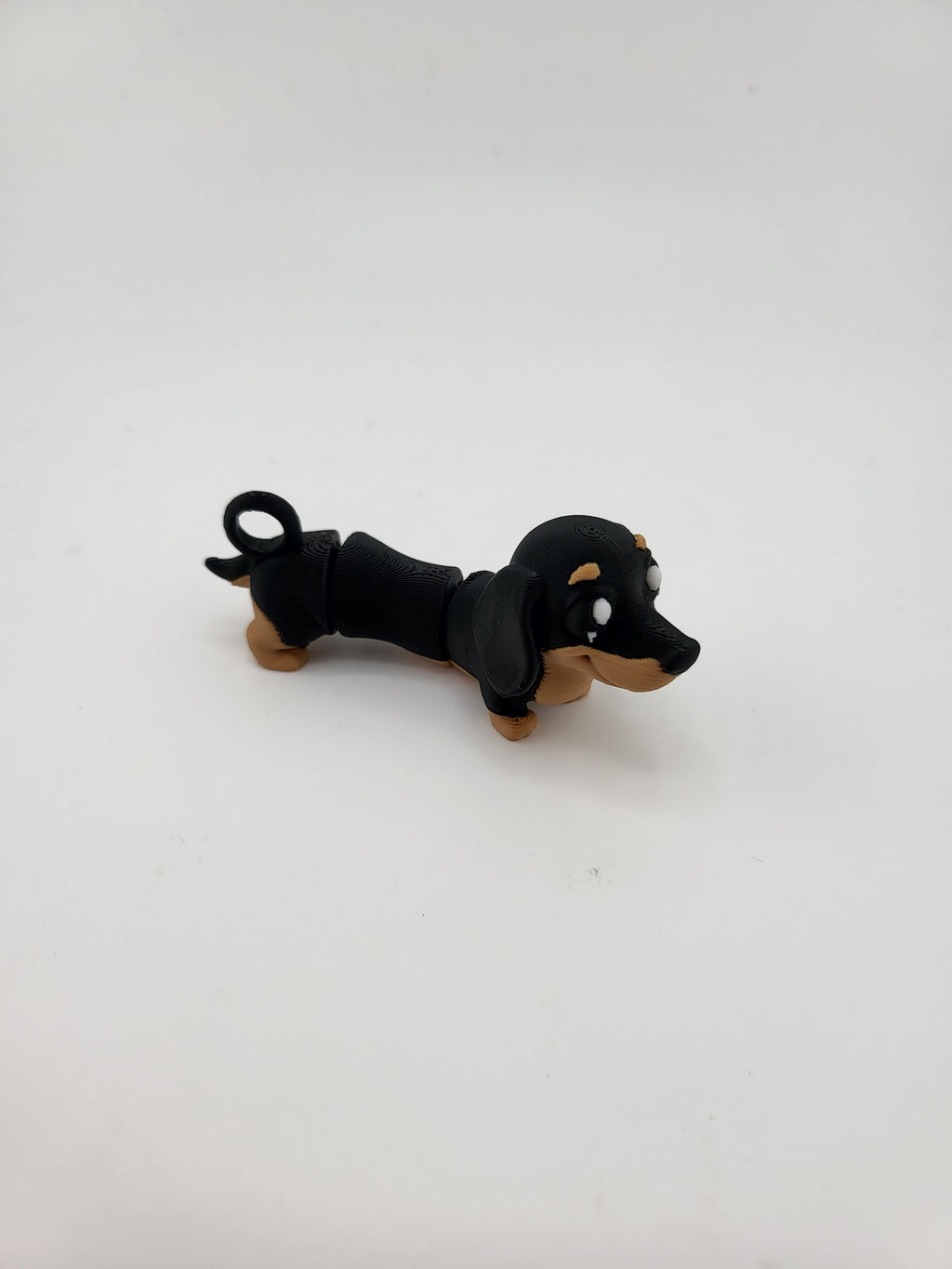 Single flexi dachshund keychain side view