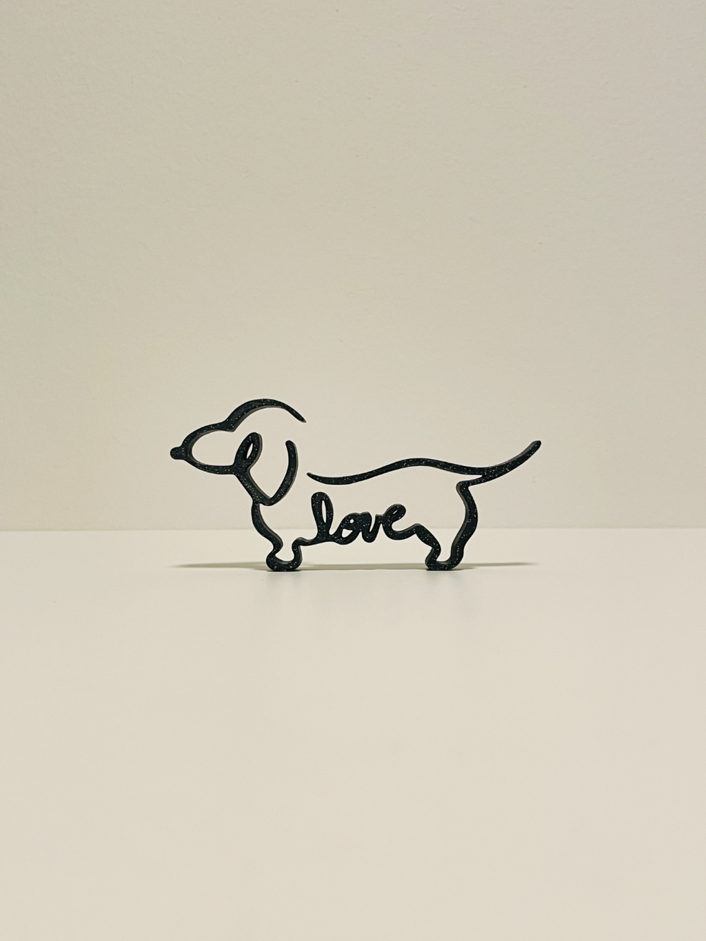 Dachshund love wire art sign side view