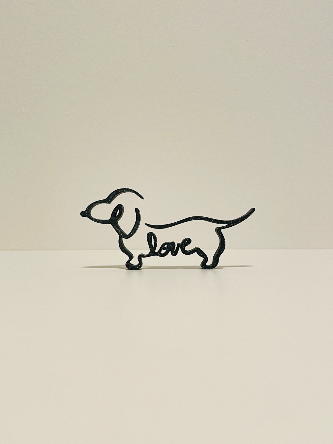 Dachshund love wire art sign side view