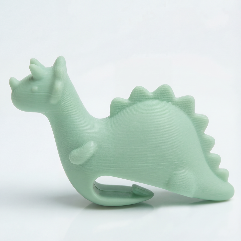 Mint green dinosaur tea bag cup holder