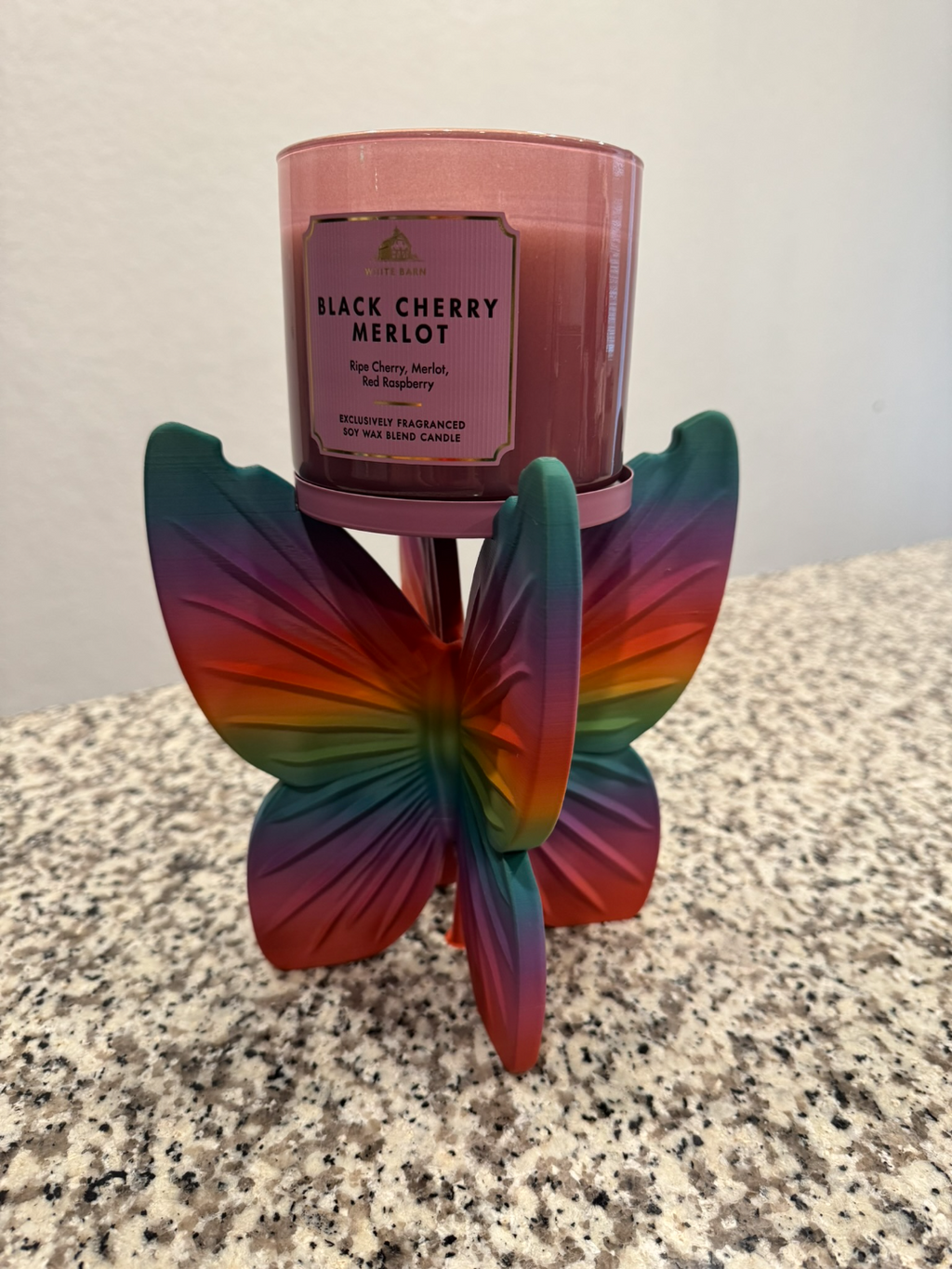 Butterfly 3-Wick Candle Holder | 3D Printed Rainbow Candle Stand