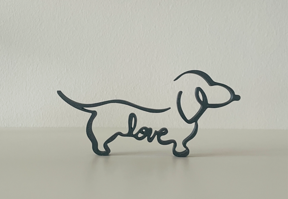 Dachshund love wire art sign front view