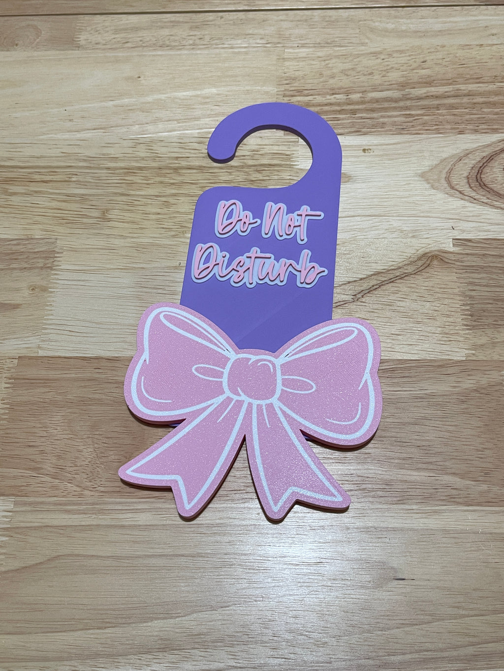 Do Not Disturb Bow Door Hanger — Girls Room Sign